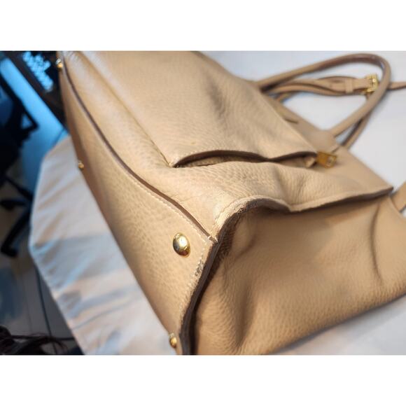 Prada Biege Vitello Daino Tessuto Leather Hand Bag with Crossbody Strap - Picture 11 of 16